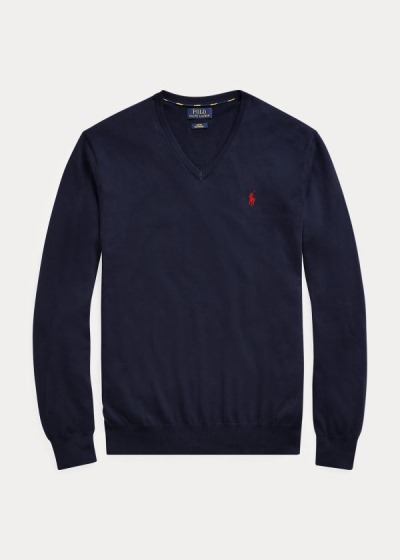 Sueter Polo Ralph Lauren Hombre Azul Marino - Cotton V-Neck - OELUN2498